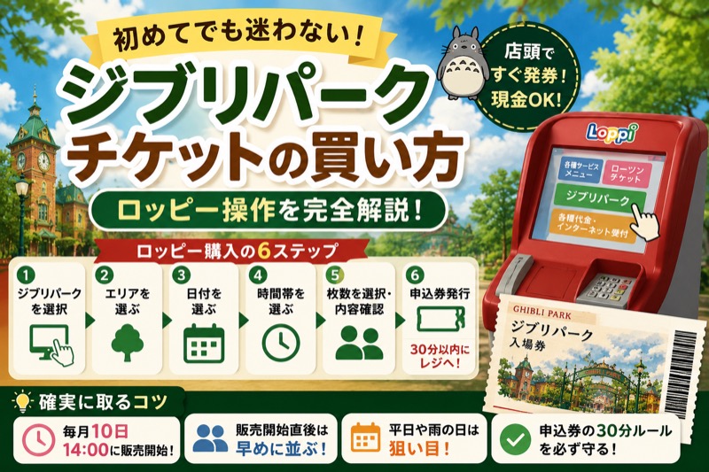 ジブリパークロッピーでのチケットのとりかた