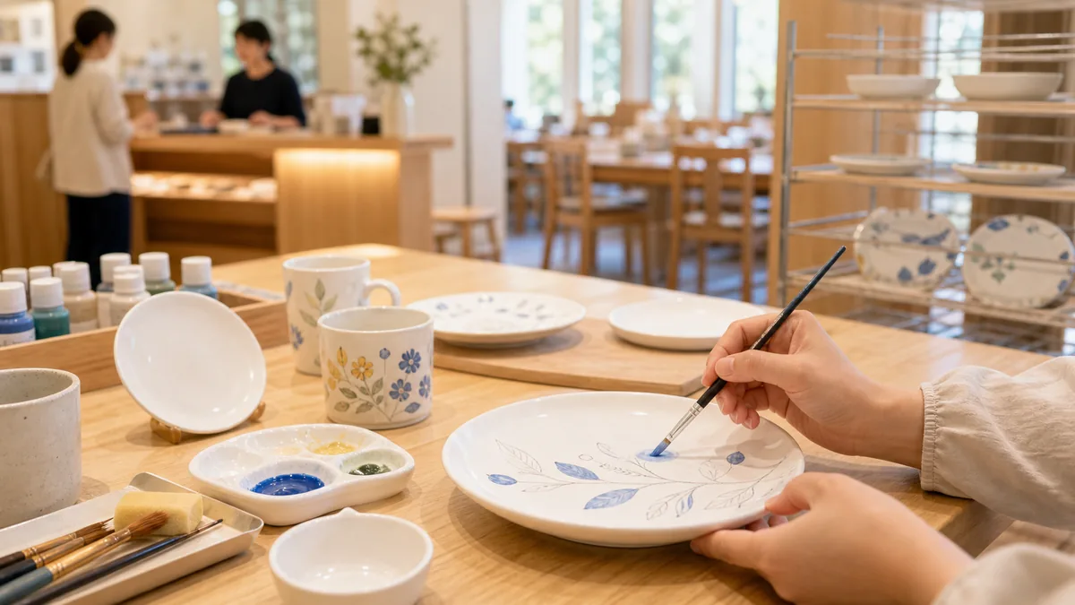 ノリタケの森 絵付け体験の当日の流れ｜受付から完成までの全ステップの解説画像