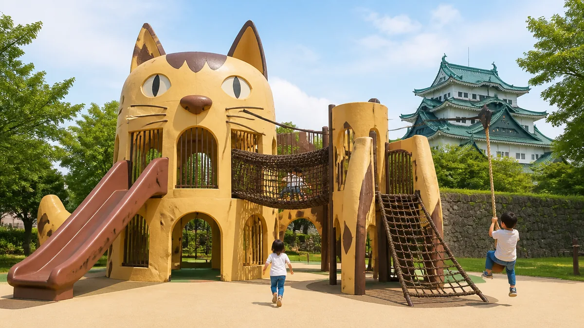 猫の城遊具の対象年齢と遊び方｜すべり台・迷路・ターザンロープを全解説の解説画像