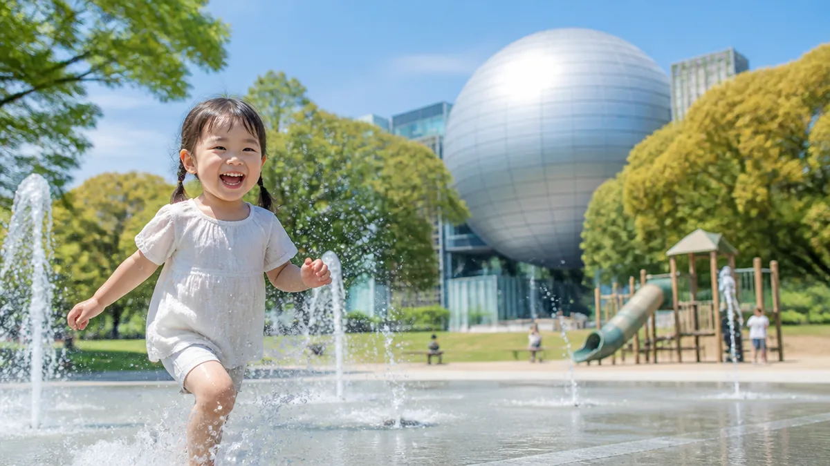 子連れで白川公園を満喫するなら遊具エリアと噴水広場への解説画像