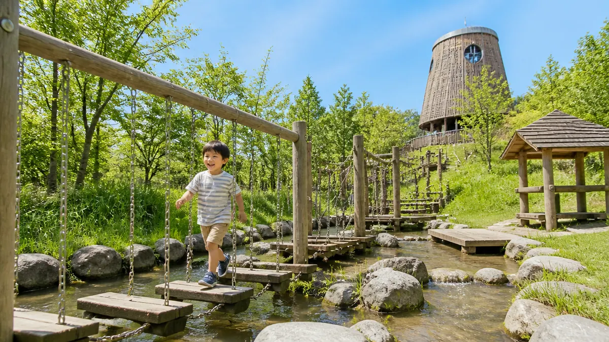 モリコロパーク遊具で自然を体感|森・水・風の3エリアを遊び尽くす方法の解説画像