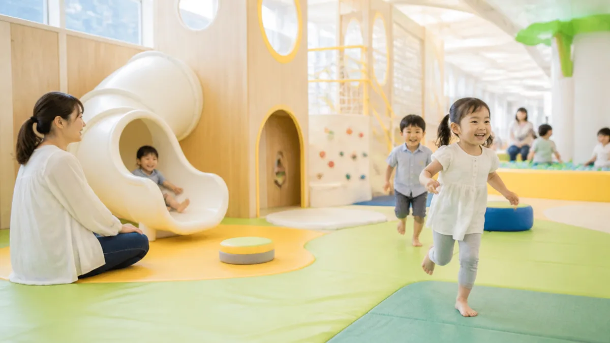 とだがわこどもランド|雨でも走り回れる屋内プレイハウスが港区にあるの解説画像