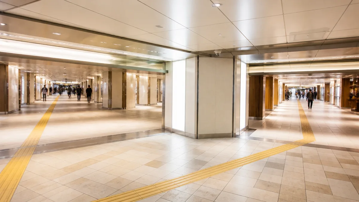 桜通口側で押さえる2つの通路と、いま歩けない場所の解説画像