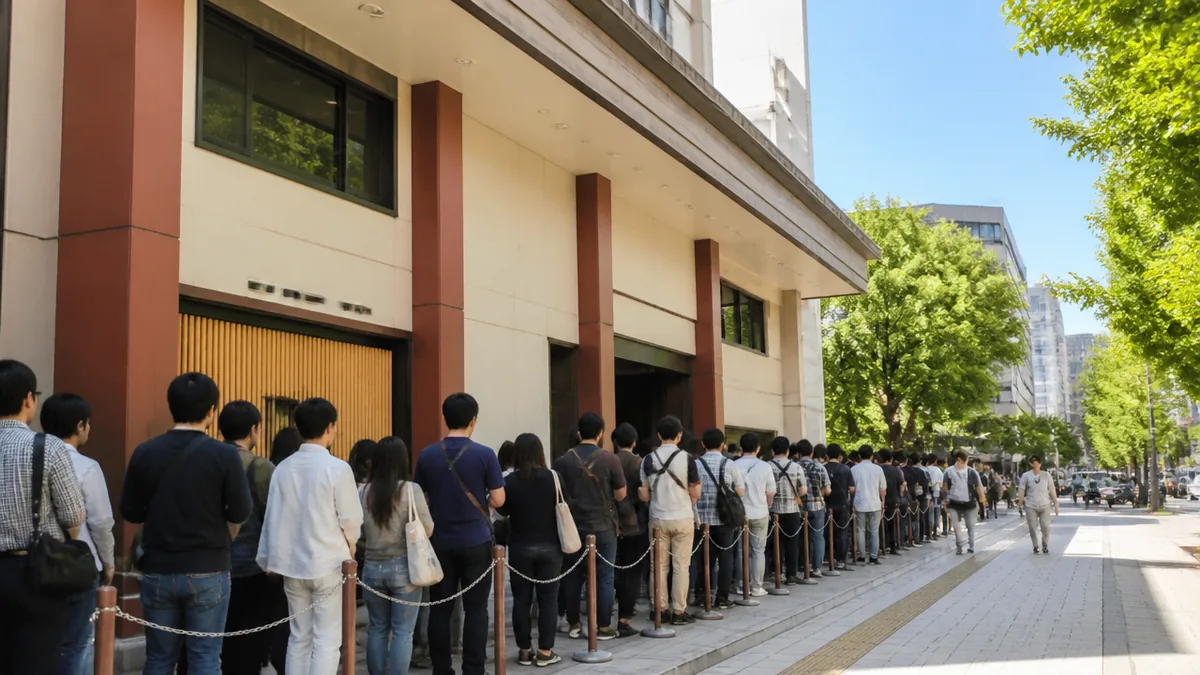 行列が長く見えても意外と進む理由は、建物の構造にあったの解説画像