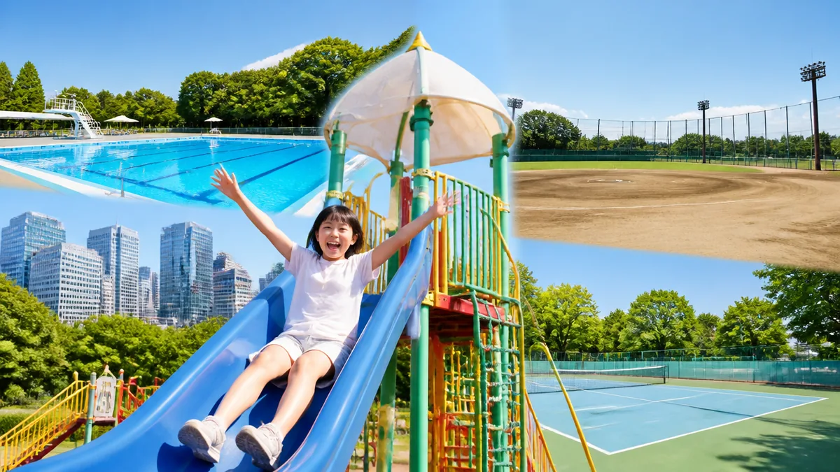 楠公園は入園無料で4つの施設が集まる北区の総合公園の解説画像