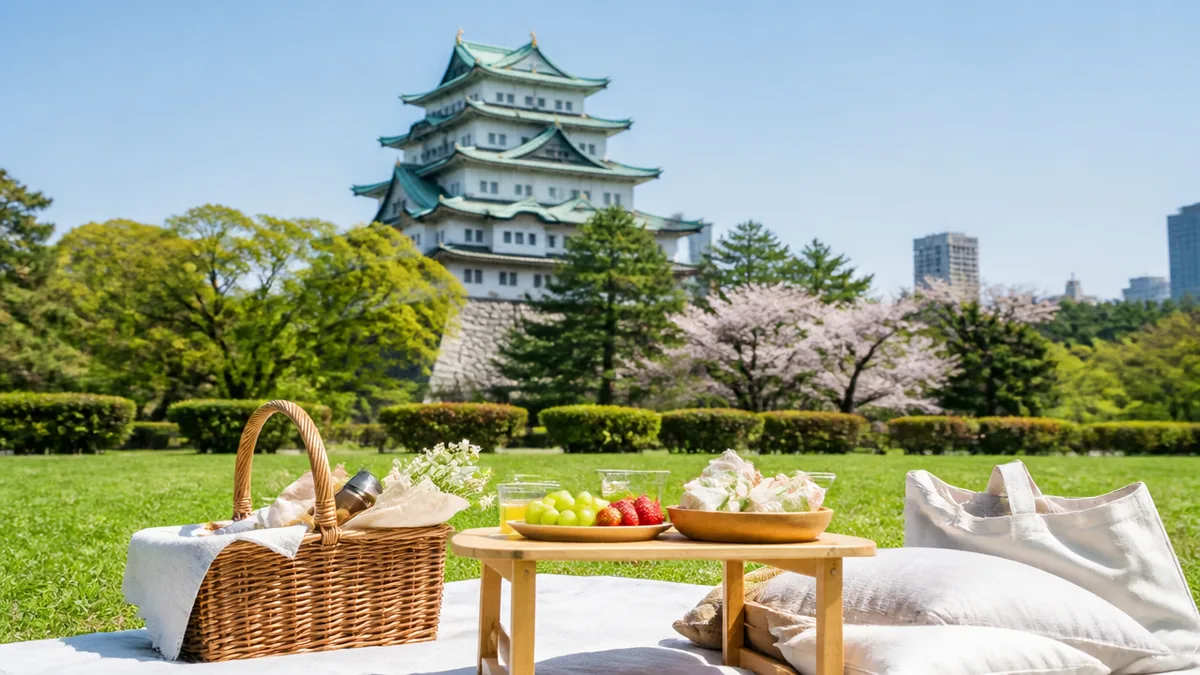 名古屋城を眺めながら｜名城公園はtonarinoで手ぶらが完成するの解説画像