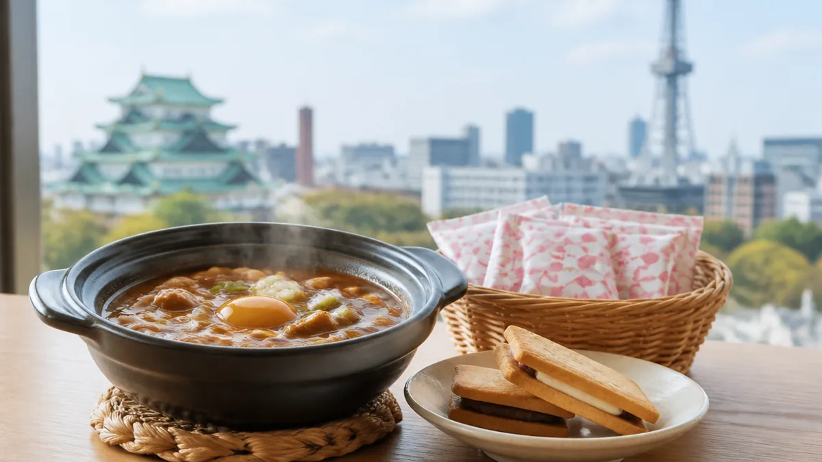お菓子以外で差がつく2品|生みそ煮込うどんと生しるこサンドの解説画像