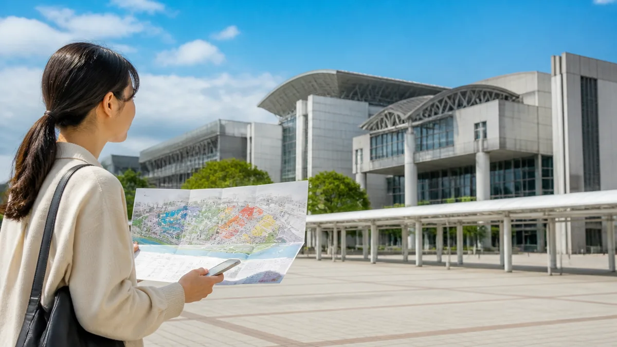 会場は6つに分かれている|どの建物かを確認しないと現地で迷いますの解説画像