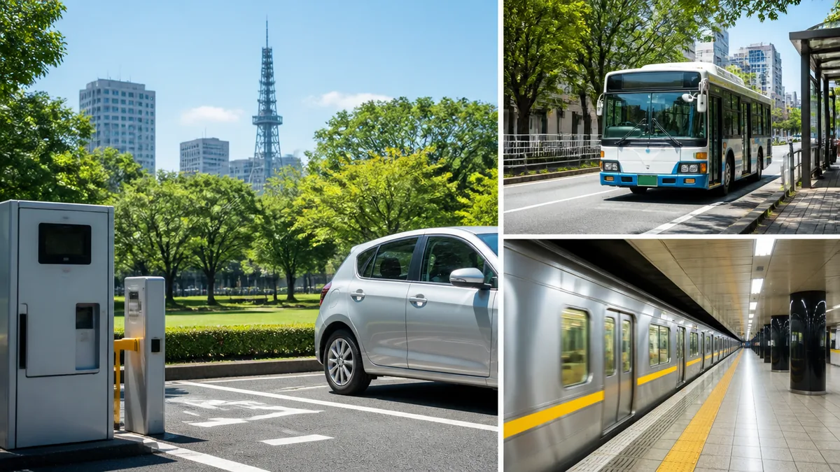 車・市バス・地下鉄を比べると?稲葉地公園へのアクセス早見表の解説画像