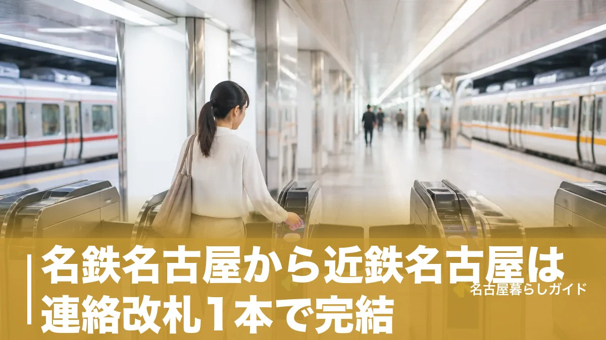 名鉄名古屋から近鉄名古屋は連絡改札1本で完結｜1番線ルートとIC・きっぷの通し方のアイキャッチ画像